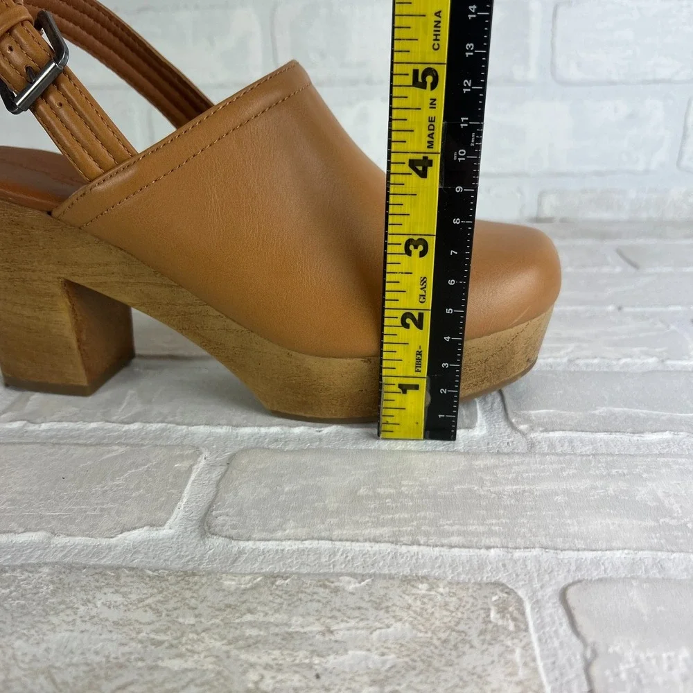 Universal Thread Watson Clogs Womens 7.5 Brown Faux Leather Slingback Platform - Picture 12 of 12